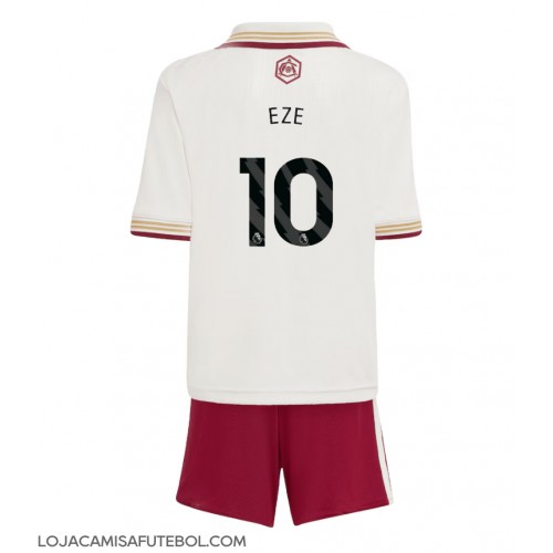Camisa de Futebol Arsenal Eberechi Eze #10 Equipamento Alternativo Infantil 2025-26 Manga Curta (+ Calças curtas)
